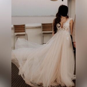 Signature Cream Bridal Gown with Lace Details